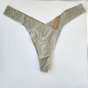 Skims Thong Panties 4X Mint Green Pastel Mesh Lace Underwear Logo Plus Size New